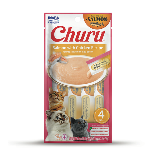 Inaba Churu Salmon With Chicken Recipe Cat Treats 56G