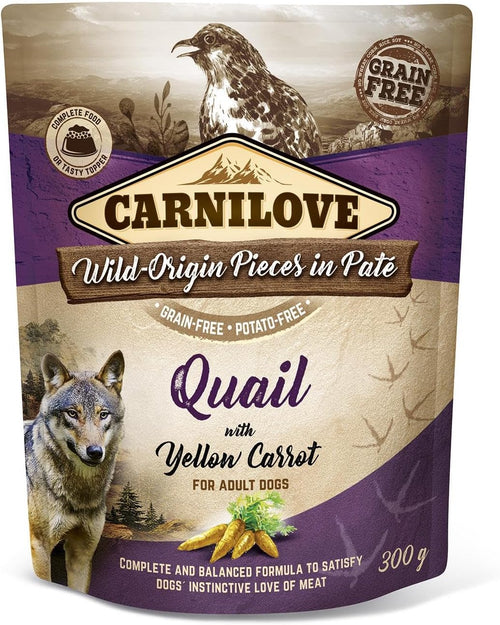 Carnilove Quail with Yellow Carrot for Adult Dogs (Wet Food Pouches) 300g
