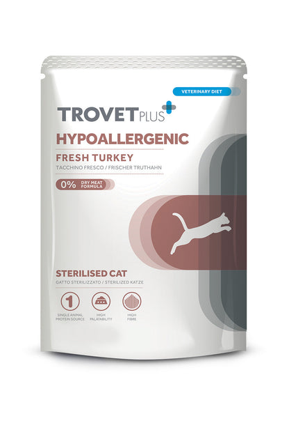 Trovet Plus Pouch Cat Hypoallergenic Turkey Veterinary Diets Wet Food 85g