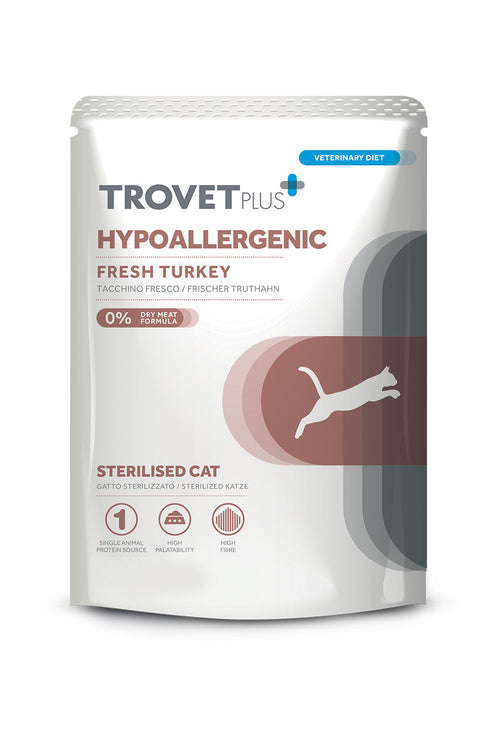 Trovet Plus Pouch Cat Hypoallergenic Turkey Veterinary Diets Wet Food 85g