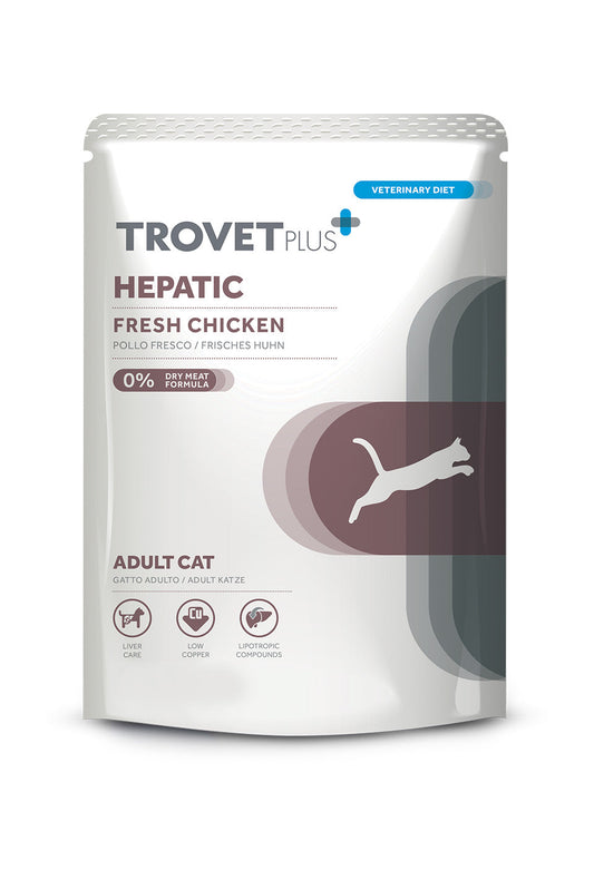 Trovet Plus Pouch Cat Hepatic Veterinary Diets Wet Food 85g