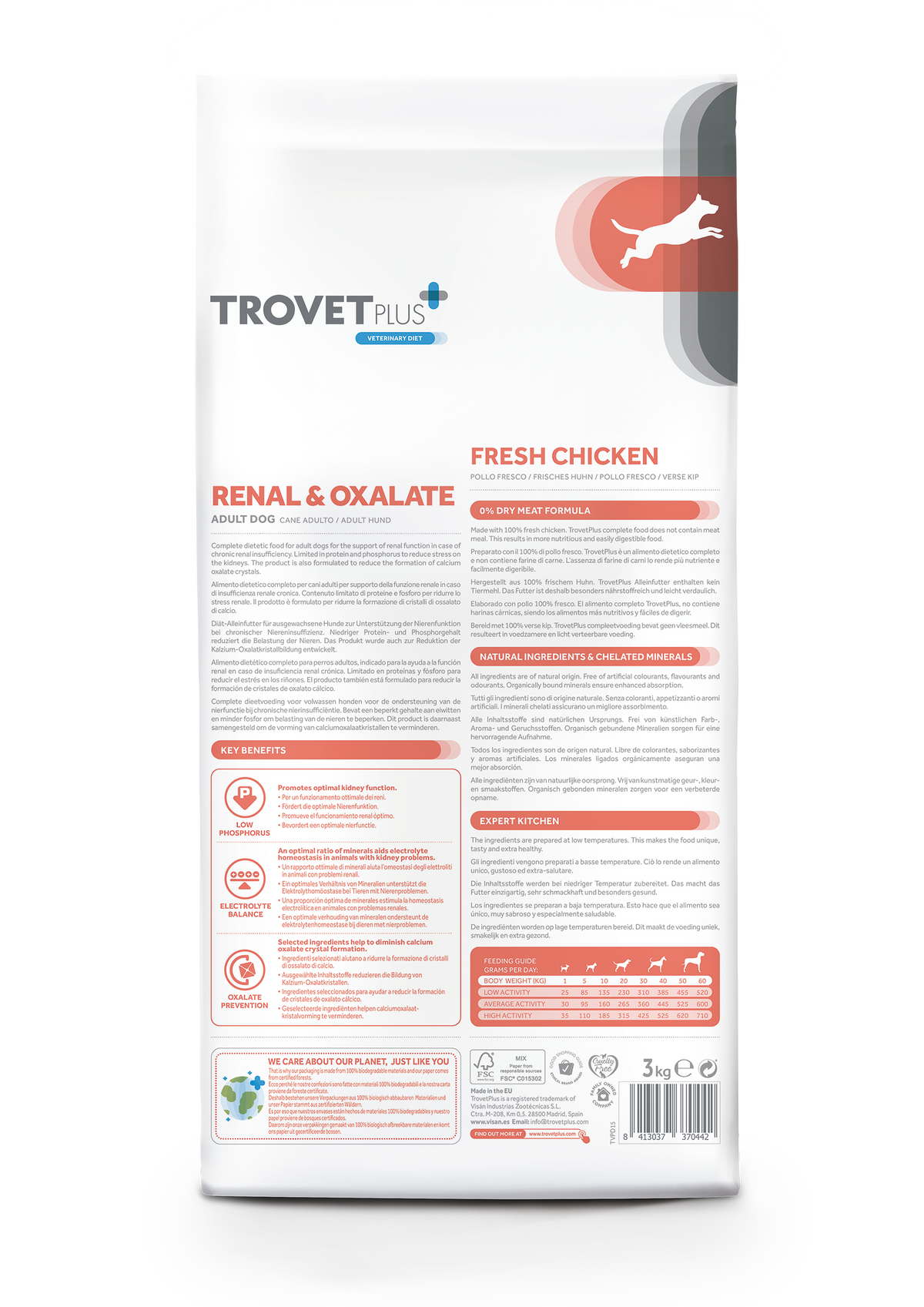 Trovet Plus Adult Dog Renal & Oxalate Chicken Veterinary Diets 3kg