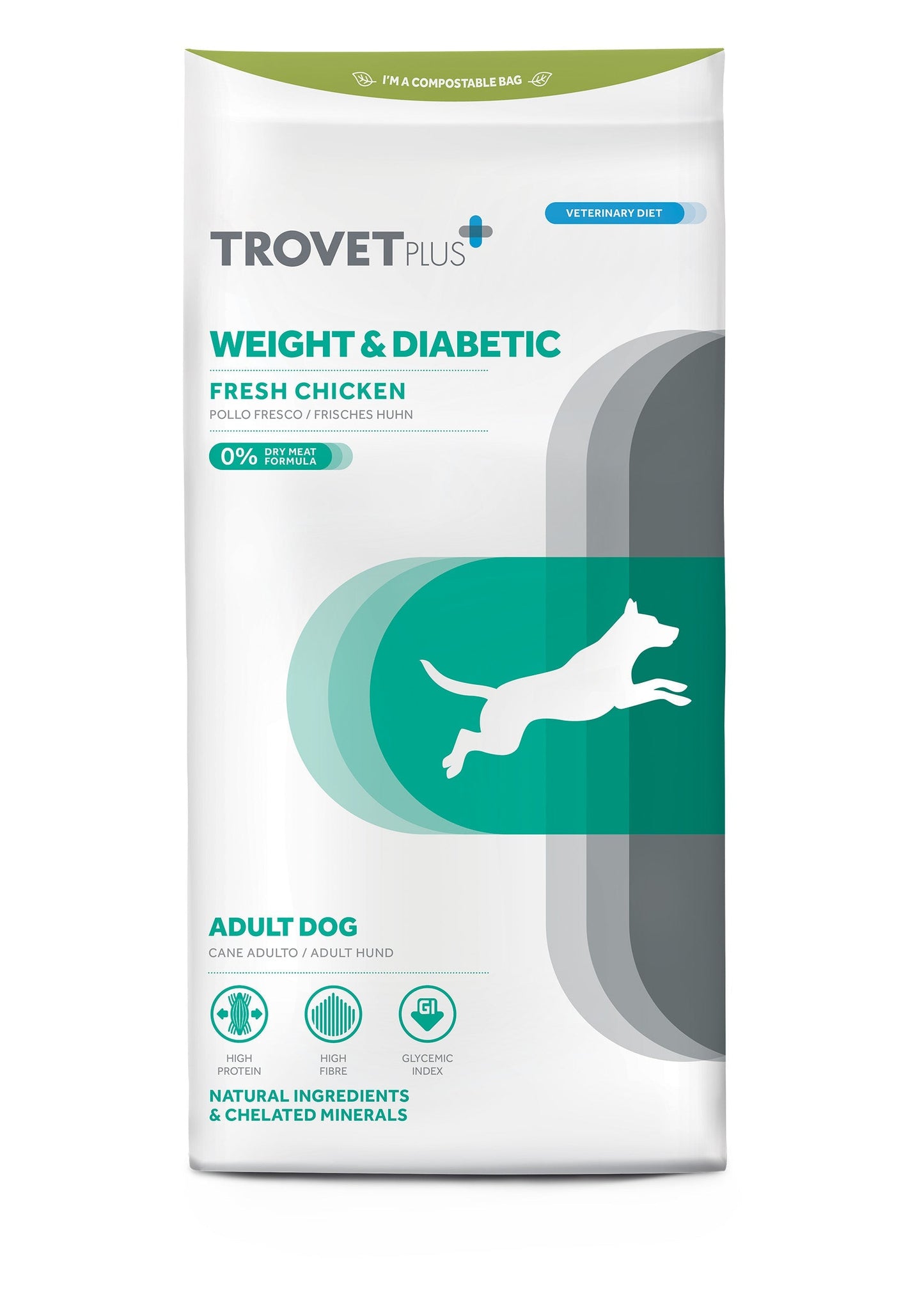 Trovet Plus Adult Dog Weight & Diabetic Chicken Veterinary Diets 3kg