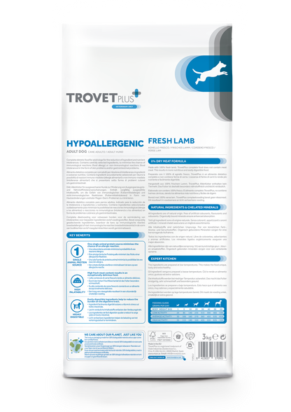 Trovet Plus Adult Dog Hypoallergenic Lamb Veterinary Diets 3kg