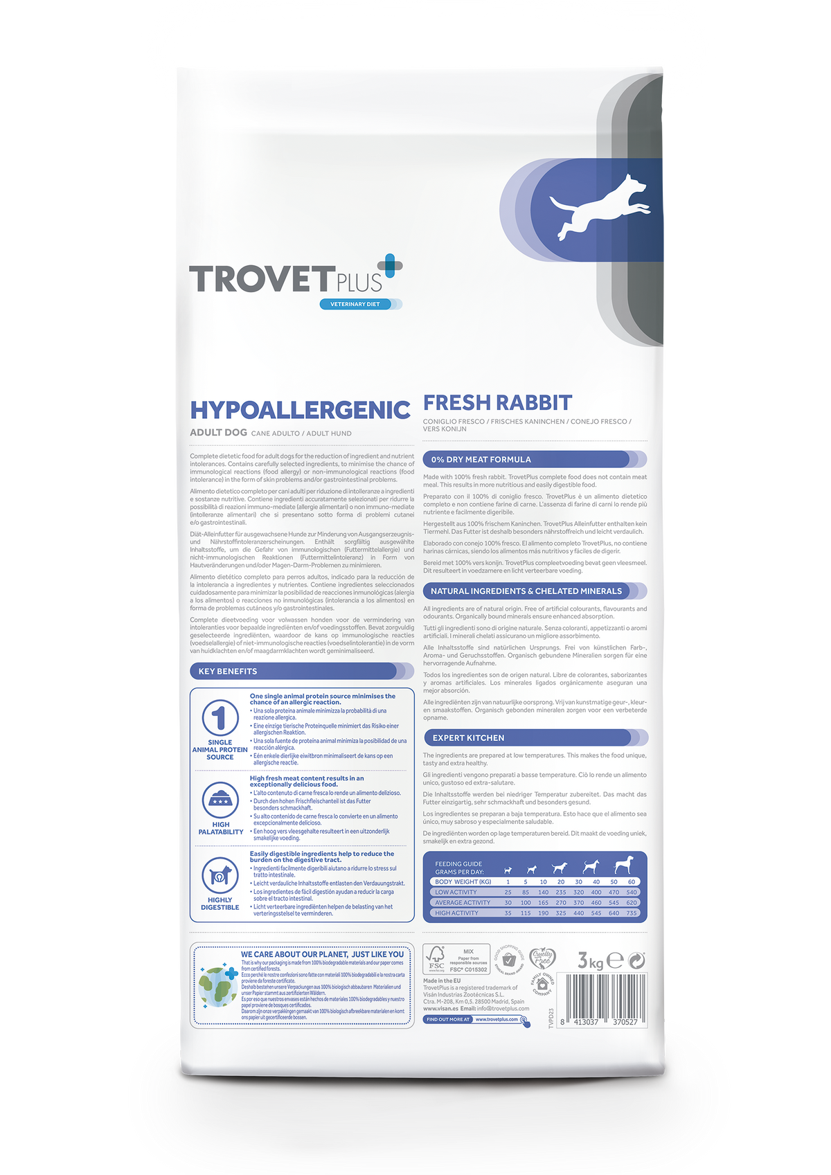 Trovet Plus Adult Dog Hypoallergenic Rabbit Veterinary Diets 10kg