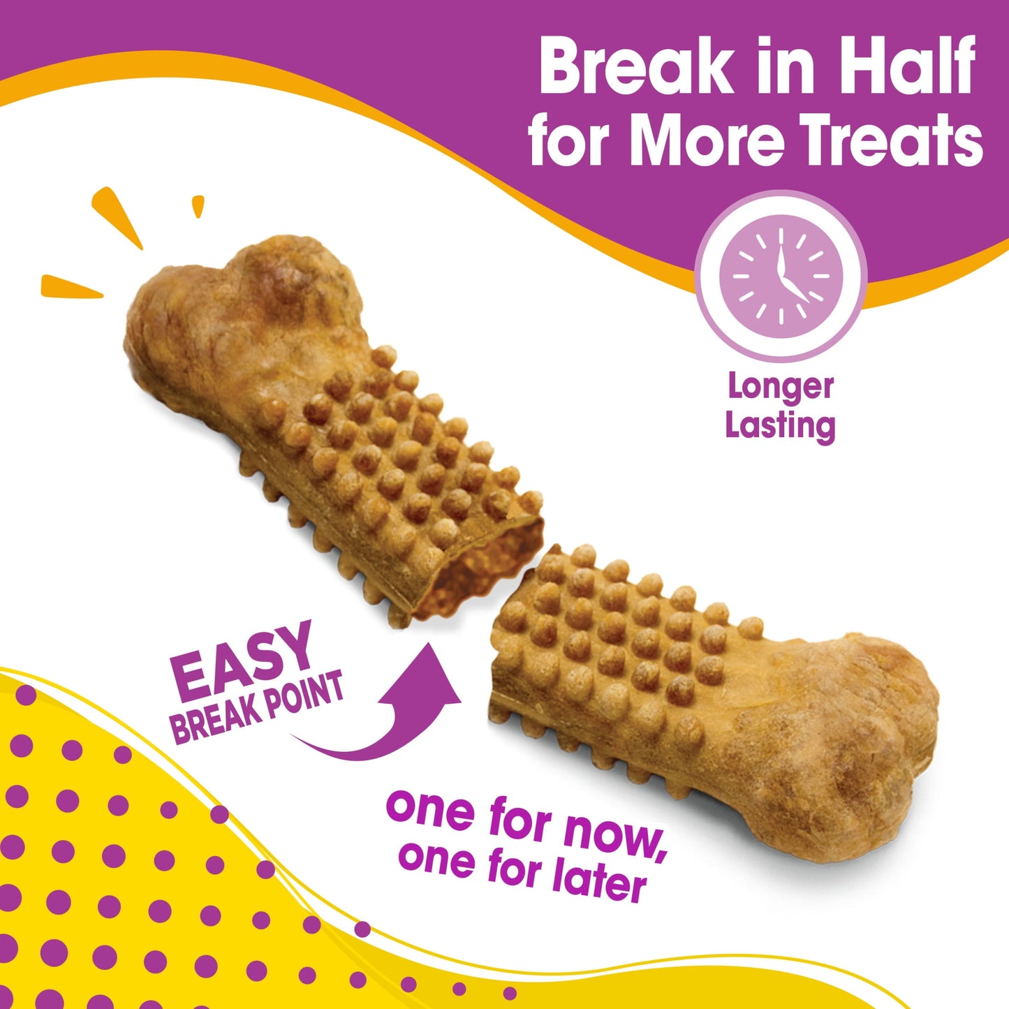 Nylabone Nubz Bacon 2-Count Jumbo – Edible Bacon Dog Treat Chews for Large Dogs UAE