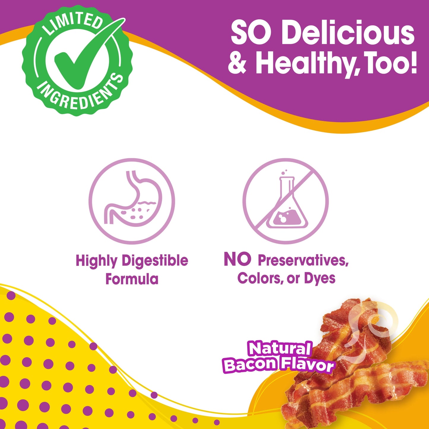 Nylabone Nubz Bacon 2-Count Jumbo – Edible Bacon Dog Treat Chews for Large Dogs UAE