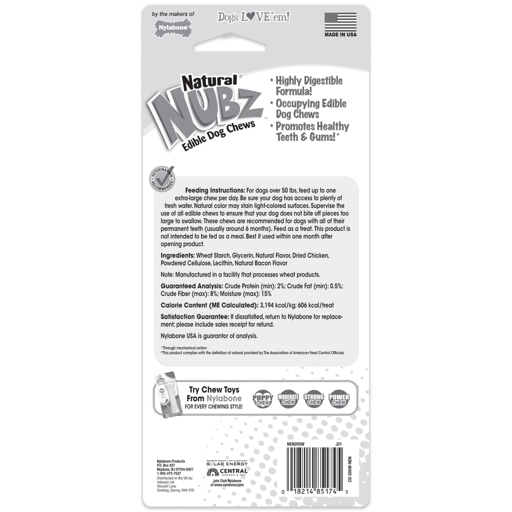 Nylabone Nubz Chicken 1-Count XL – Extra-Large Edible Chicken Dog Treat UAE