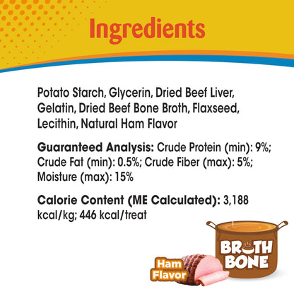 Nylabone Nubz Ham with Bone Broth 1-Count Giant – Premium Edible Ham Dog Treat UAE