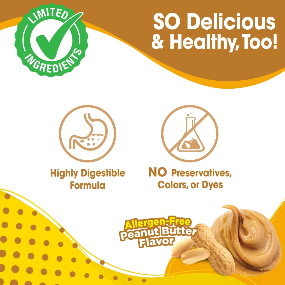 Nylabone Nubz Peanut Butter 2-Count Grande – Edible Peanut Butter Dog Treat Chews UAE