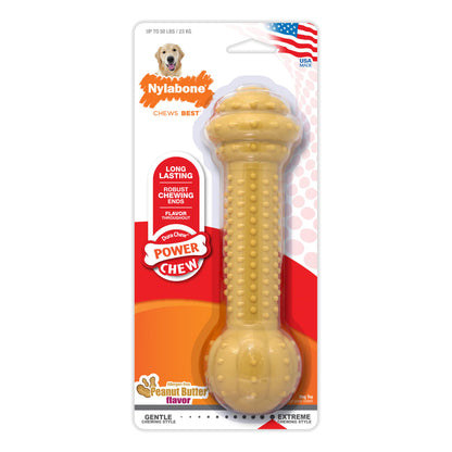 Nylabone Power Chew Barbell Peanut Butter Giant/Souper – Barbell-Shaped Nylon Chew for XL Dogs UAE