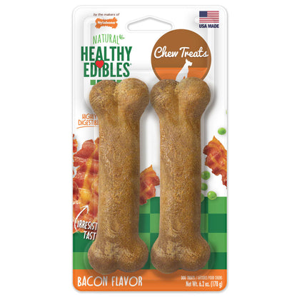 Nylabone Healthy Edibles Longer Lasting Bacon 2-Count Wolf – Long-Lasting Bacon Dog Treat UAE