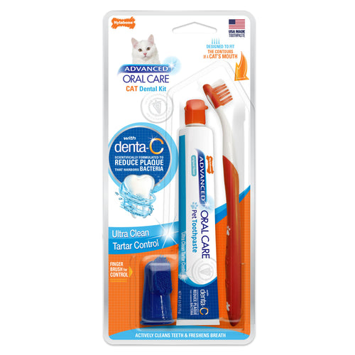 Nylabone Advanced Oral Care Cat Dental Kit – Cat Toothbrush & Toothpaste Set UAE