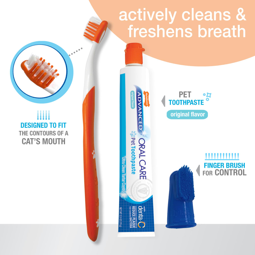 Nylabone Advanced Oral Care Cat Dental Kit – Cat Toothbrush & Toothpaste Set UAE