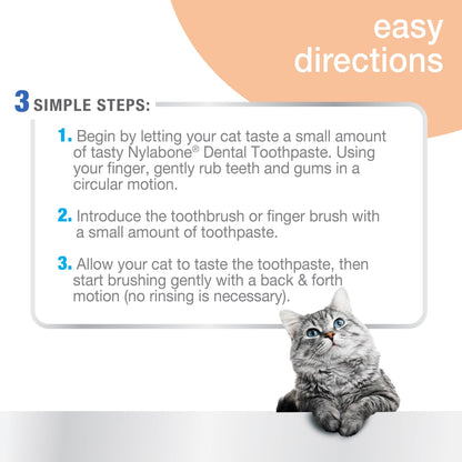 Nylabone Advanced Oral Care Cat Dental Kit – Cat Toothbrush & Toothpaste Set UAE
