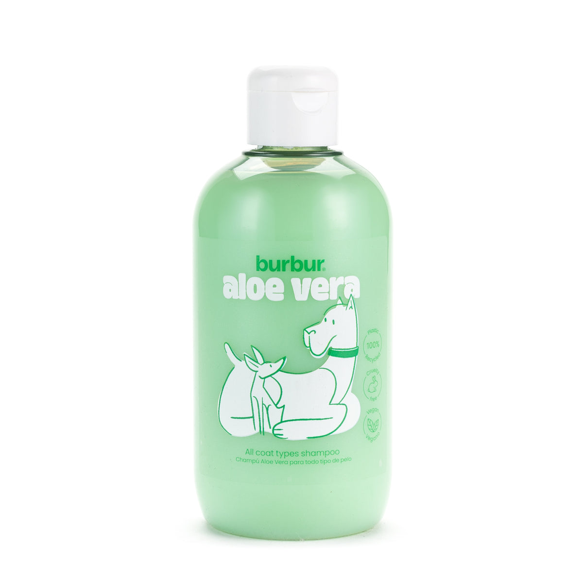 Burbur Dog and Cat Aloe Vera All Coat Types Shampoo (400 ml) - Made in Spain