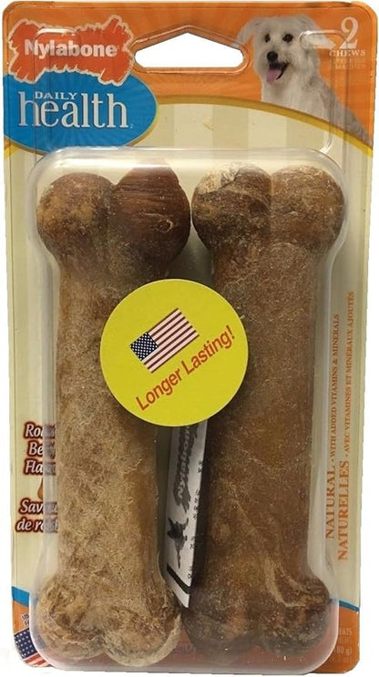 Nylabone Nubz Daily Health Roast Beef 2-Count Jumbo – Large Edible Dog Dental Treat UAE