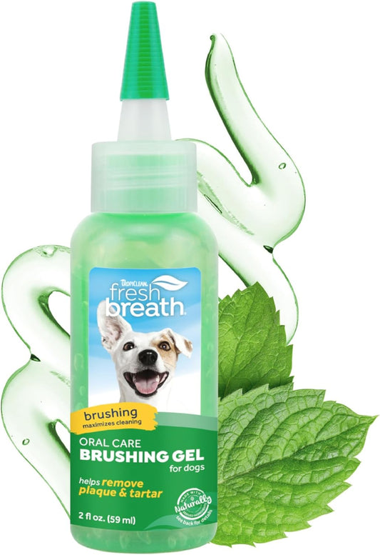 TropiClean Fresh Breath Dental & Oral Care Brushing Gel for Dogs, 2oz