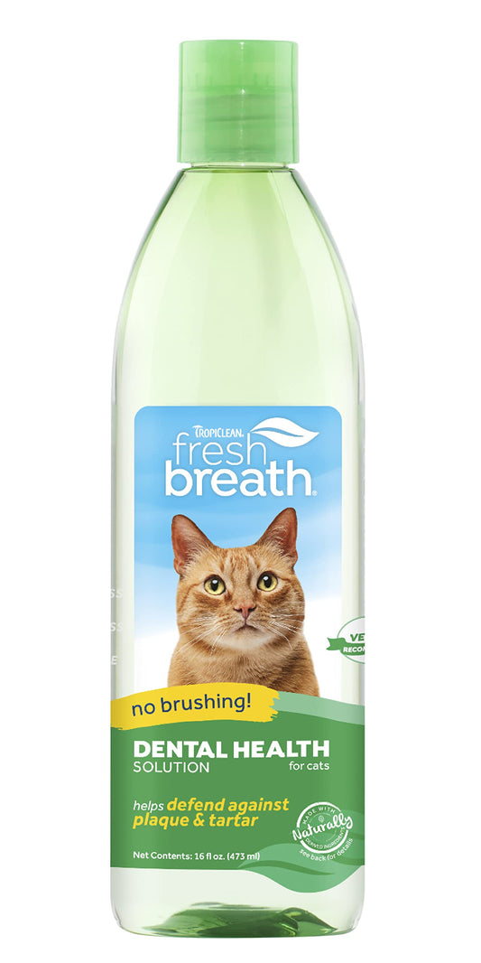 TropiClean Fresh Breath No Brushing Clean Teeth Dental & Oral Care Gel for Cats, 2oz