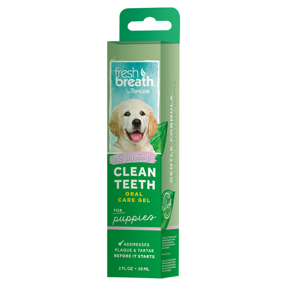 TropiClean Fresh Breath No Brushing Clean Teeth Dental & Oral Care Gel for Puppies, 2oz