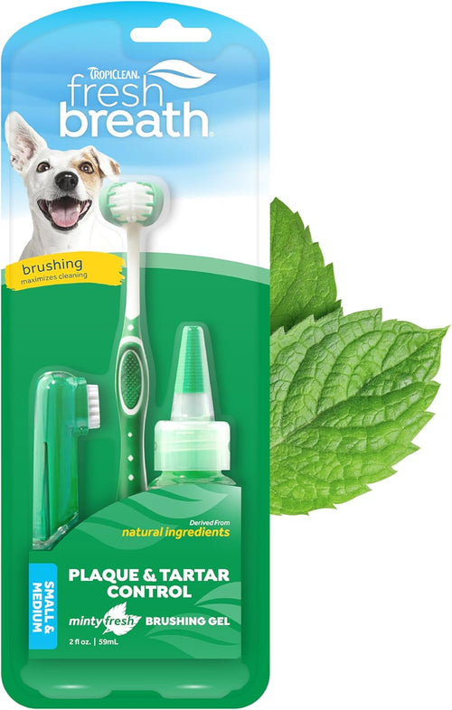 TropiClean Fresh Breath Oral Care Kit for Small and Medium Dogs