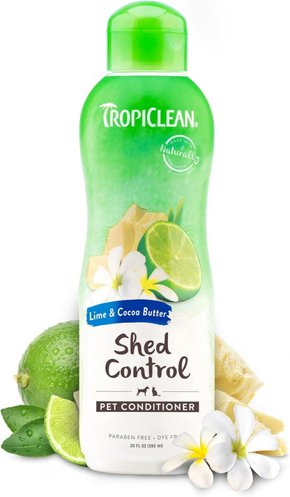 TropiClean Lime & Cocoa Butter Shed Control Conditioner for Pets, 20oz