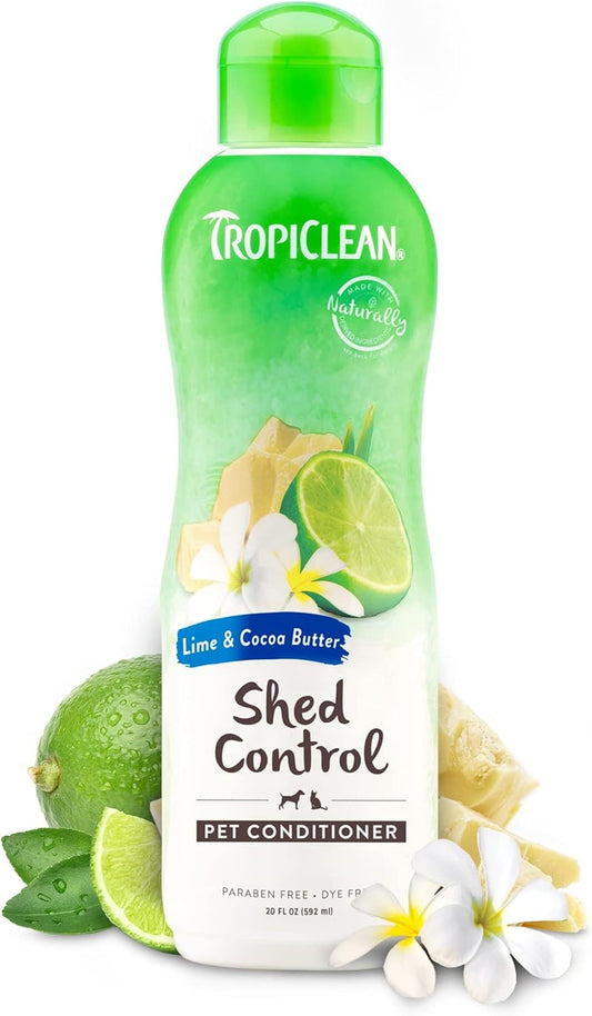 TropiClean Lime & Cocoa Butter Shed Control Conditioner for Pets, 20oz