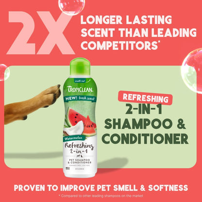 TropiClean Watermelon Refreshing 2-in-1 Pet Shampoo & Conditioner