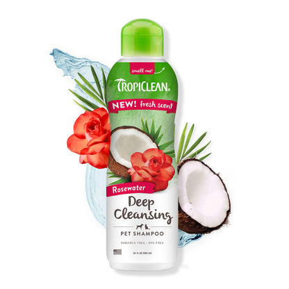 TropiClean Rosewater Deep Cleansing Shampoo for Pets, 20oz