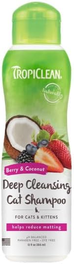 TropiClean Berry & Coconut Deep Cleansing Shampoo for Cats and Kittens, 12oz