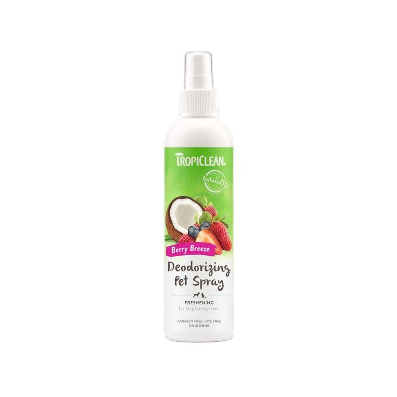 TropiClean Berry Breeze Deodorizing Spray for Pets, 8oz