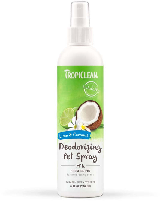 TropiClean Lime & Coconut Deodorizing Spray for Pets, 8oz