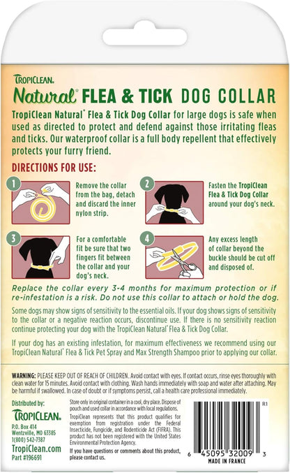 Tropiclean Natural Flea And Tick Collar For Large Dogs - 40g