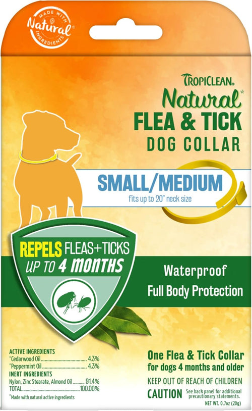 TropiClean Natural Flea & Tick Repellent Collar for Small Dogs -20g