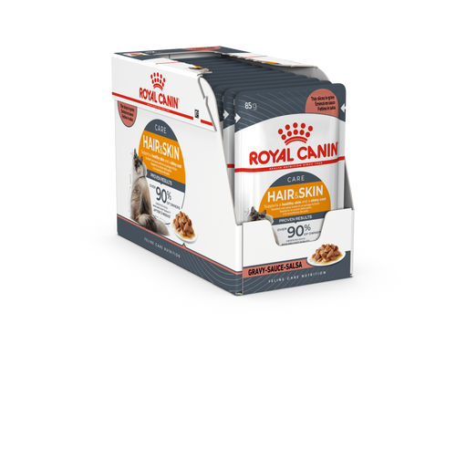 Royal Canin Feline Care Hair & Skin Gravy (WET FOOD - Pouches) Pack of 12