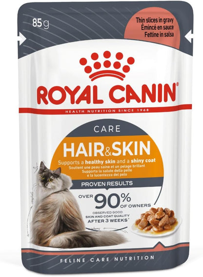 Royal Canin Feline Care Hair & Skin Gravy (WET FOOD - Pouches) Pack of 12
