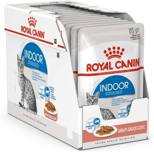 Royal Canin Feline Health Nutrition Indoor Sterilised Gravy (WET FOOD - Pouches) Pack of 12