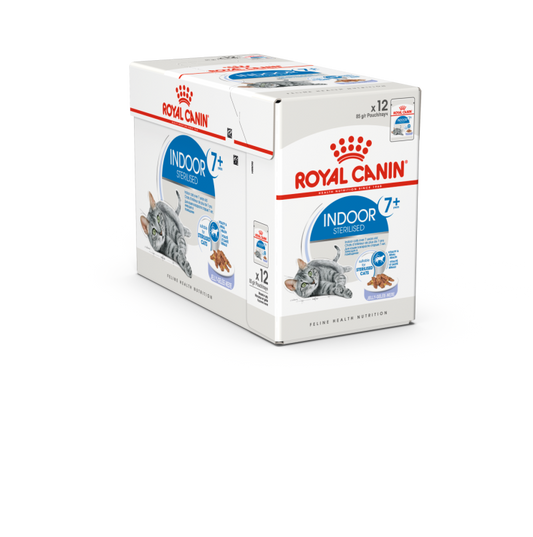 Royal Canin Feline Health Nutrition Indoor 7+ Sterilised Gravy(WET FOOD - Pouches) Pack of 12