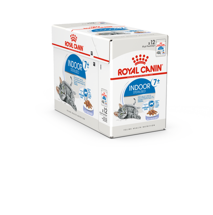 Royal Canin Feline Health Nutrition Indoor 7+ Sterilised Jelly (WET FOOD - Pouches) Pack of 12