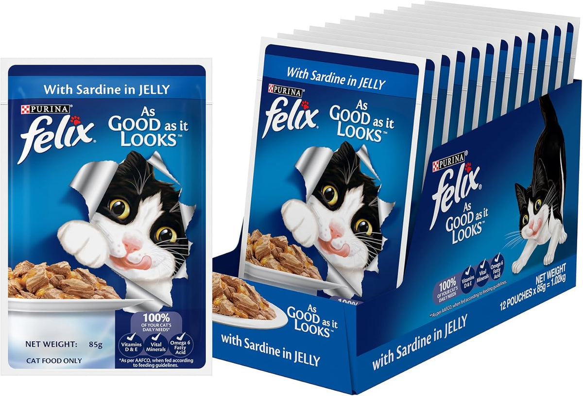 Purina Felix As Good As It Looks Adult Cat Wet Food Sardine 85g