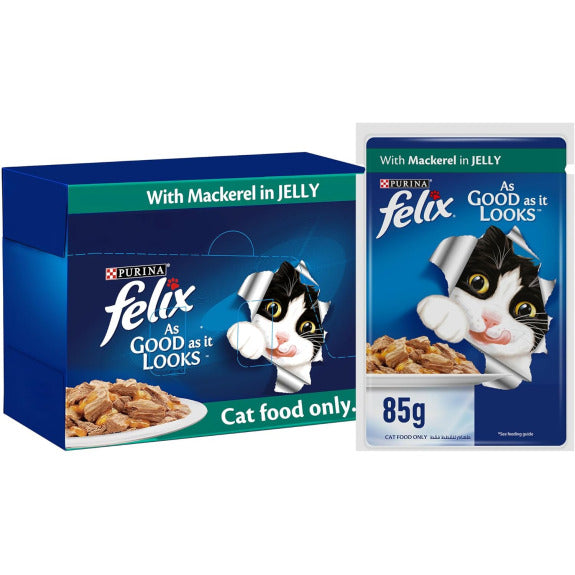 Purina Felix As Good As It Looks Adult Cat Wet Food Mackeral 85g