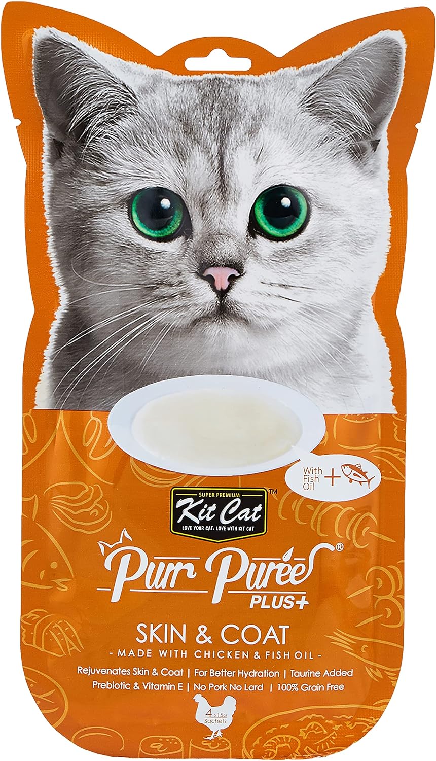 Kit Cat Puree plus Skin & Coat (Chicken) 60g