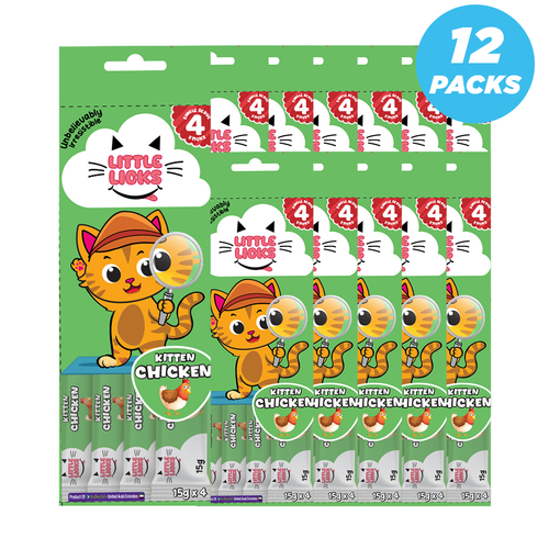 Smudges Little Licks Chicken Creamy Bisque Treats for Kitten Cat 4 x 15g- Pack of 12