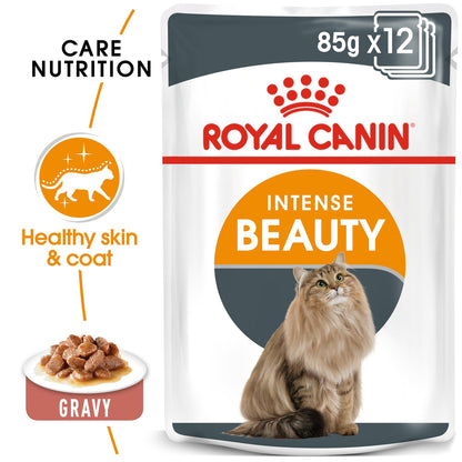 Royal Canin Feline Care Nutrition Intense Beauty Gravy (WET FOOD - 85g Pouch) Pack of 12