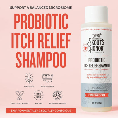 Skouts Honor Probiotic Itch Relief Shampoo 475ML/16Oz Pet Essentials & Wellness
