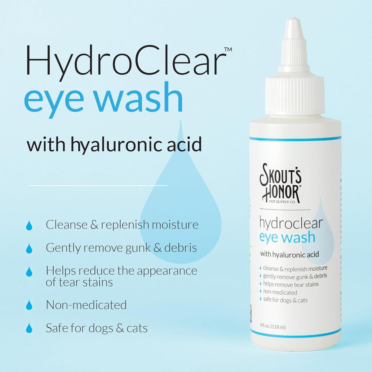 Skouts Honor Hydroclear Eye Wash 4oz 120Ml/4Oz Pet Essentials & Wellness
