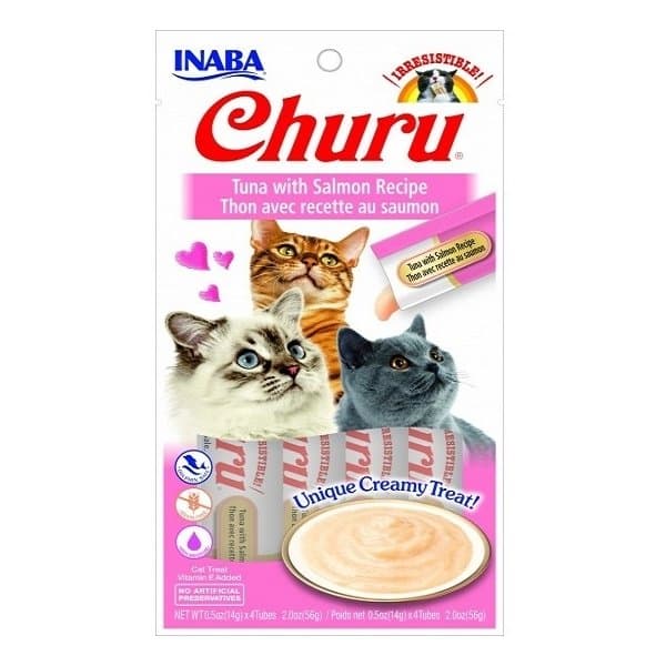Inaba Churu Tuna With Salmon 56 G/4 Sticks - Pack Of 12