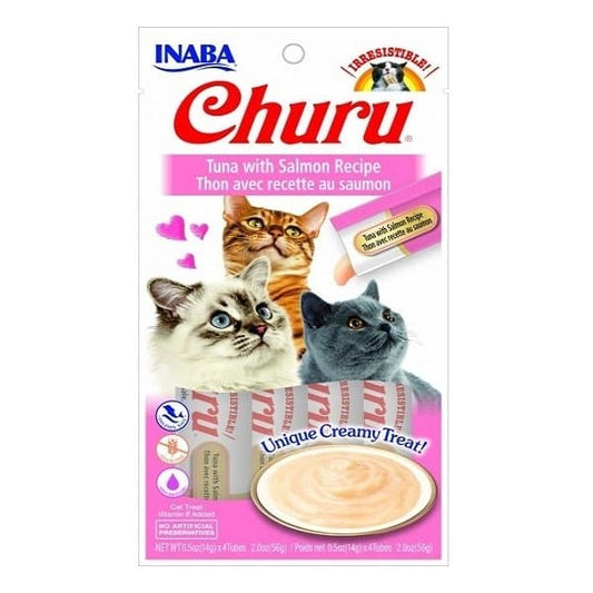 Inaba Churu Tuna With Salmon 56 G/4 Sticks - Pack Of 12
