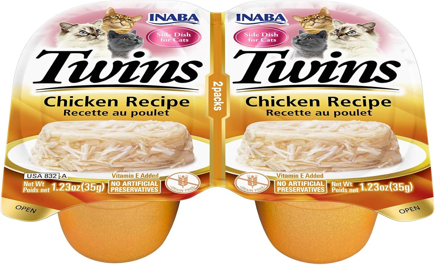 Inaba Chicken Recipe - Twins Cup Cat Treats 70G - Pack Of 12