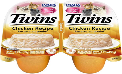Inaba Chicken Recipe - Twins Cup Cat Treats 70G - Pack Of 12